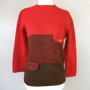 Bobbie Brooks 60s Orange Knit Mod Sweater